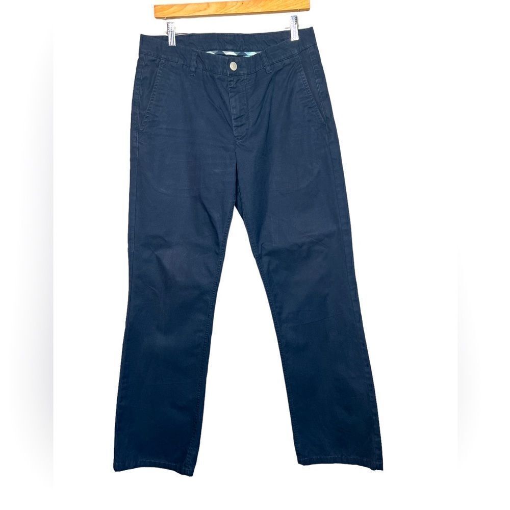 Bonobos washed chinos pants navy blue size 32 business casual academia boot fit